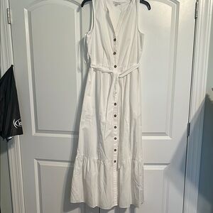 Calvin Klein Cream Sleeveless Tiered Sundress